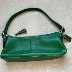 Coach Kelly Green Leather Shoulder Bag